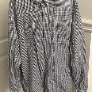 Men's Black and White Checkered Shirt